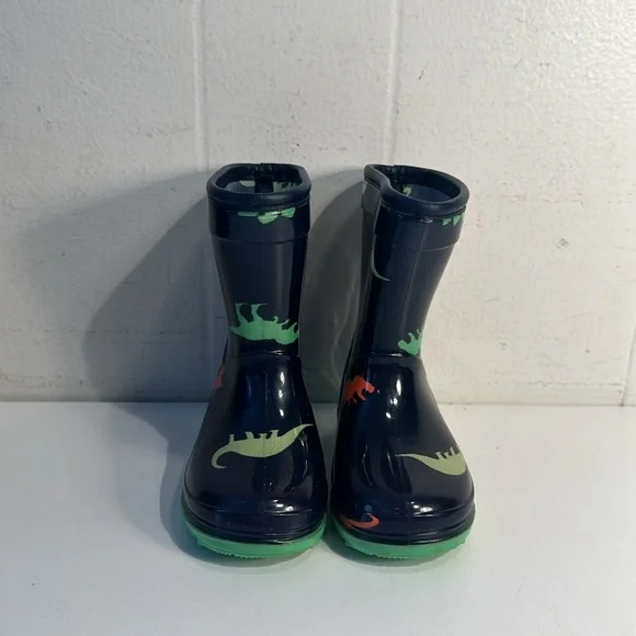 Toddler rainboots carters size 5 dinosaurs waterproof blue green orange children - Picture 5 of 10